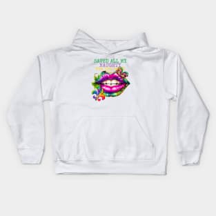 Purple Green Rainbow Kiss Kids Hoodie